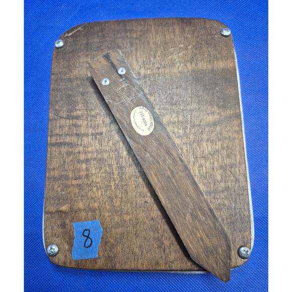 Vtg Arte Giancarlo Honduras Pewter Picture Frame Botanical Theme Wood Back 8x6" - Picture 6 of 8